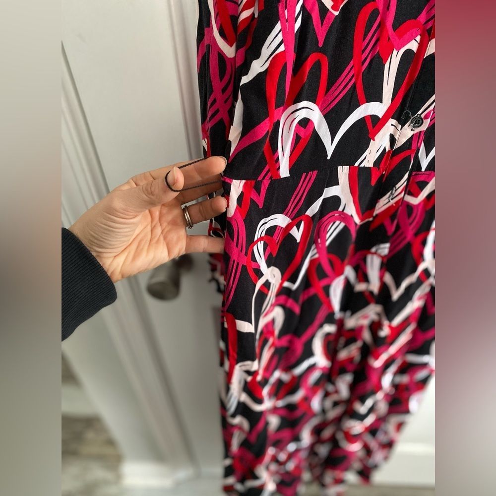 NY&C Button up maxi dress, black and red/pink, size M - Picture 7 of 7
